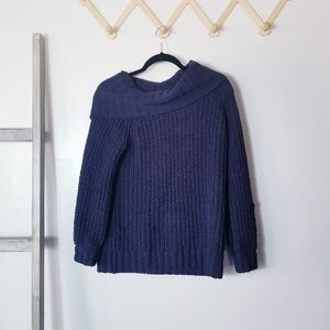 GRACE BLUISH PURPLE COWL OVERSIZED SWEATER SIZE SMALL